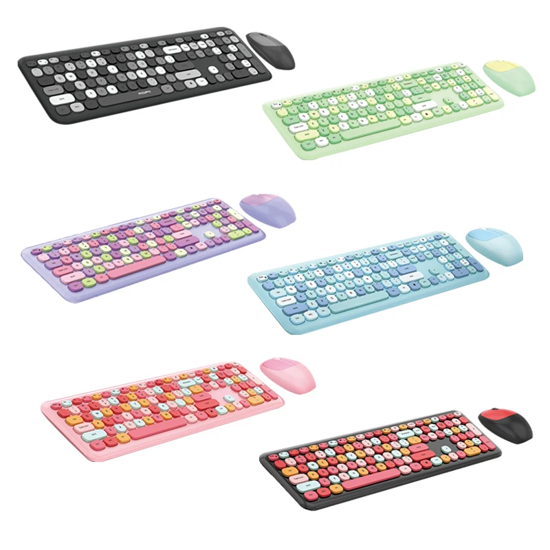 2.4G Wireless Keyboards No Mechanical Keyboard Multi Device Ergonomic Pink Keypads Compatible with Laptop Computer Accessories|Клавиатуры|