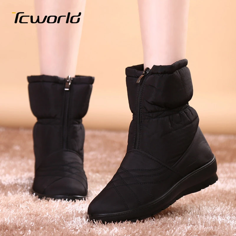 TCworld Ladies Ankle Boots Winter Snow Plush Warm Zapatos De Mujer Waterproof Non-slip Outdoor Hiking Cotton | Обувь
