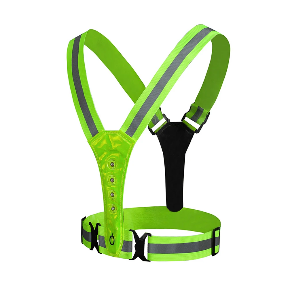 

1pcs LED Reflective Vest Cycling Vest High Visibility Outdoor Running Cycling Reflective Safety Vest Adjustable Elastic Strap