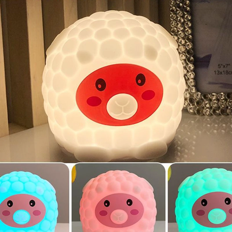 Креативный подарок Цветной силиконовый ночник sSheep прикроватный для спальни с