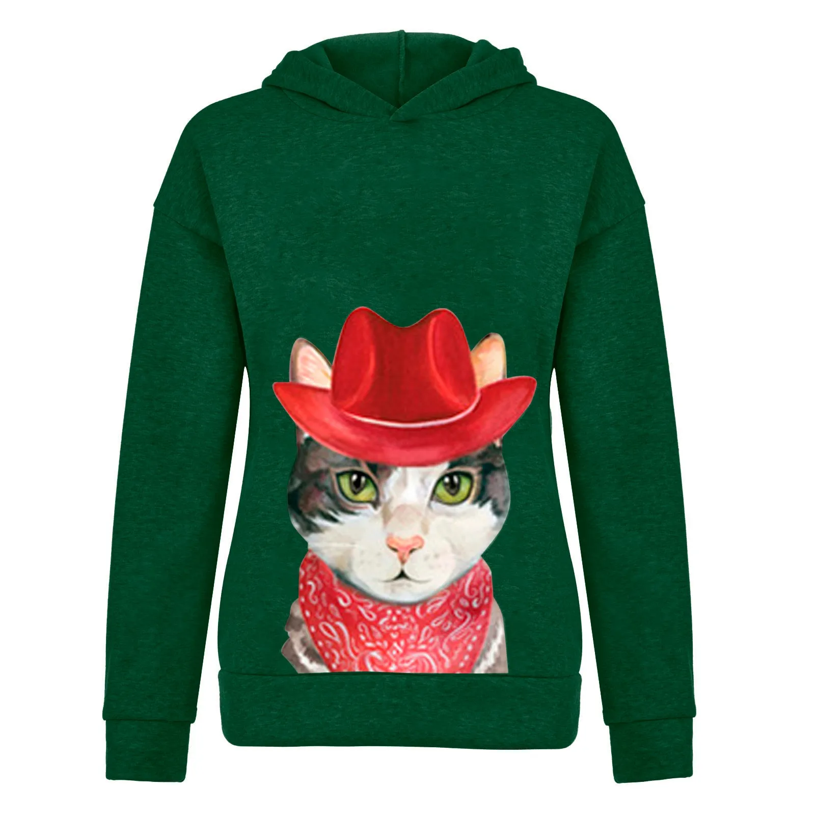 New women sweetshirts crewneck sweatshirt Casual Hoodies Cat Print Jumper Tops Ladies Sweatshirt Tee clothes sudaderas para muj