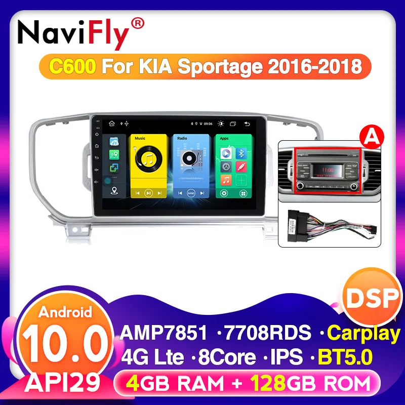 Android 10 2Din BT5.0 Автомобильный GPS-навигатор мультимедийный радиоприемник