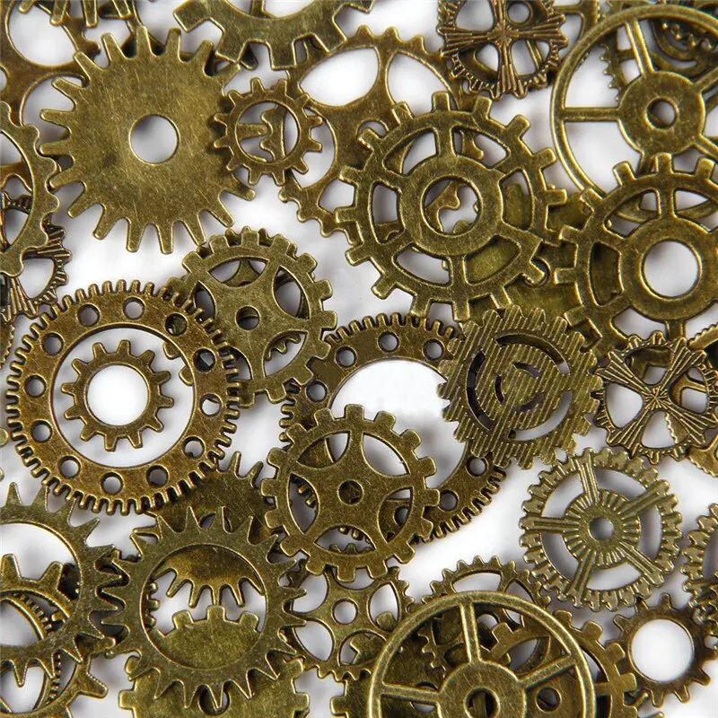 100 г/пакет бронзовые Запчасти для часов Steampunk Cyberpunnk Cogs Gears DIY JEWELRY CRAFT WB038 P20 | Дом и