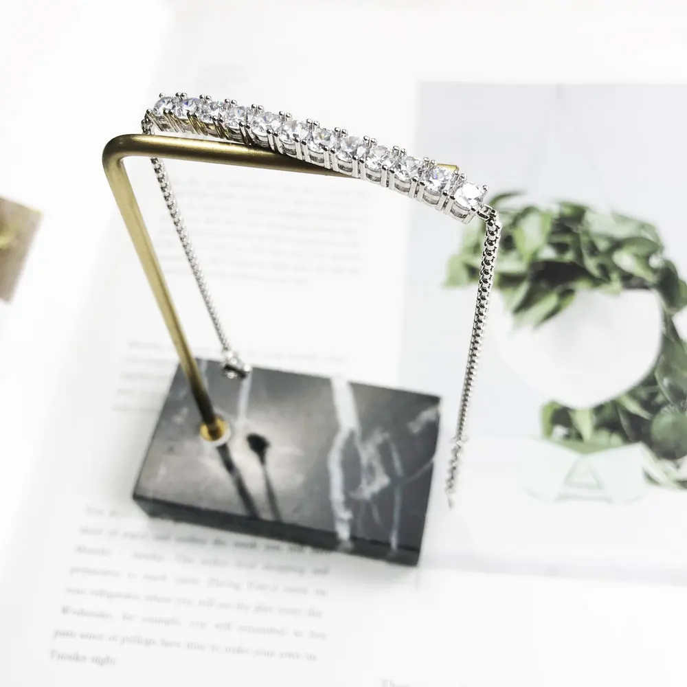 Звено цепи браслеты из стерлингового серебра 925 пробы розовое золото