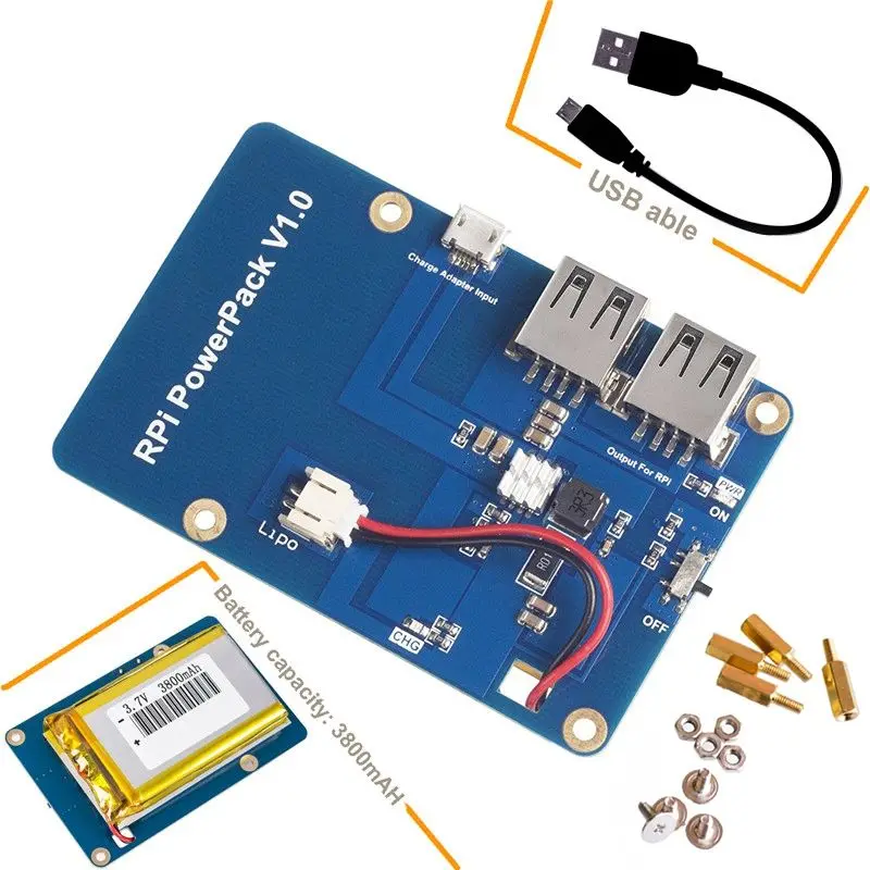Горячая Распродажа плата расширения литиевой батареи с переключателем для Raspberry