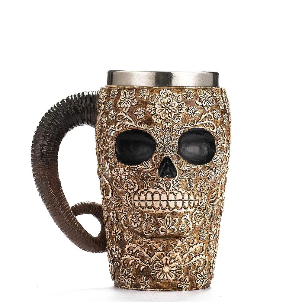 Пивная кружка с рисунком черепа Shofar объемной головой призрака для кофе Хэллоуина