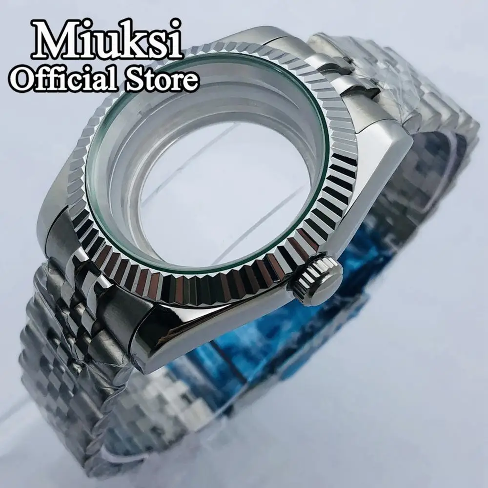 

Miuksi 36mm/40mm sapphire glass jubilee bracelet case fit NH35 NH36 ETA 2836 Mingzhu DG2813 3804 Miyota 8205 8215 821A movement