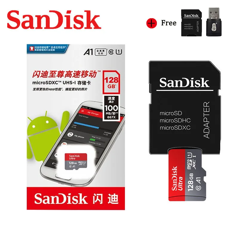 Sandisk Ultra Micro SD 128GB 32GB 64GB 256GB 16G 400GB Micro SD Card SD/TF Flash Card Memory Card 32 64 128 gb microSD for Phone