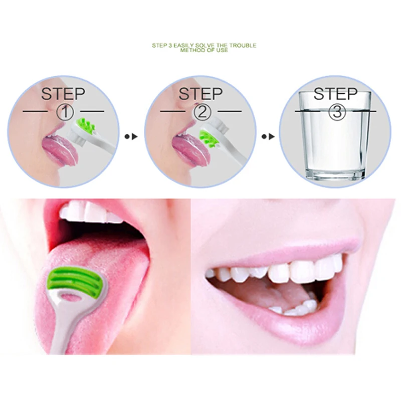 1/3 шт. Мягкий двухсторонний скребок для чистки языка зубная Щетка выскабливания