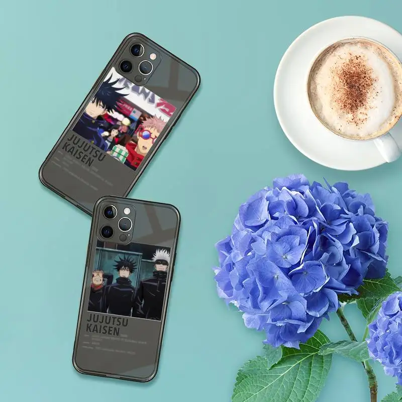 

Jujutsu Kaisen Gojo Satoru Phone Case For iPhone 12 11 8 7 se 2020 pro X XS XR MAX Plus Black Transparent Cover