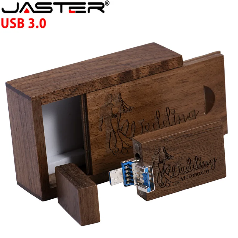 

JASTER 2 in 1 wooden USB 3.0 stick reader adapter USB Flash Pendrive for Android and PC custom LOGO memory stick