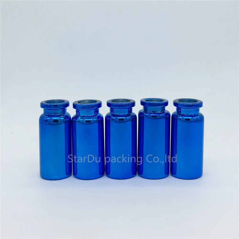 

10ml UV Blue Glass Vials, 10cc Glass Bottle with flip off cap,1/3OZ cosmetic packaging, essence bottle 10pcs/lot