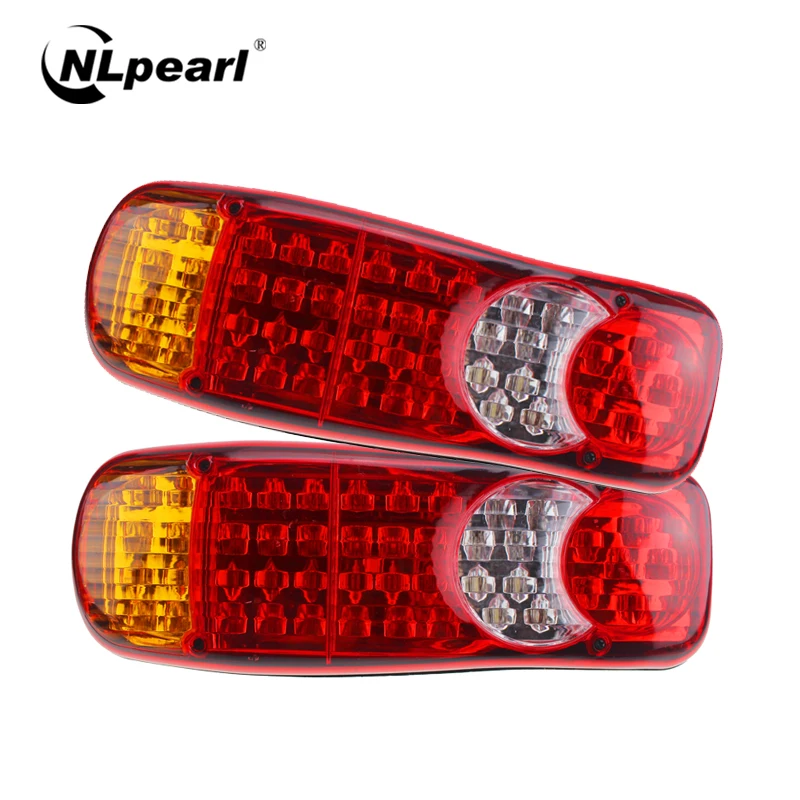 

Nlpearl 2x 12V 24V Waterproof Trucks LED Tail Lights for Trailers Cars Caravans Boats Rear Brake Turn Signal Warning Lights
