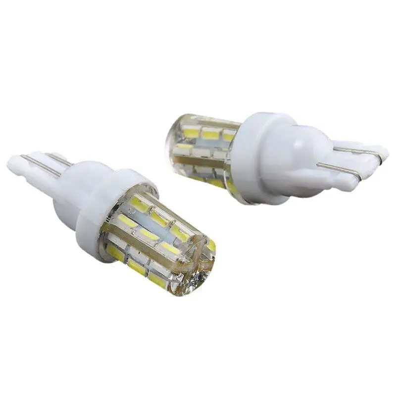 

2 pcs Xenon White 24-SMD T10 168 194 3014 LED Bulbs For Car License Plate Lights