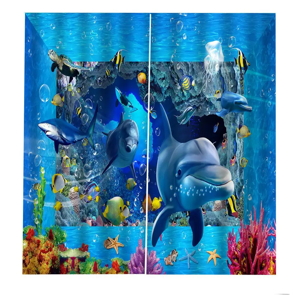 Занавеска с дельфином для спальни гостиной | Дом и сад