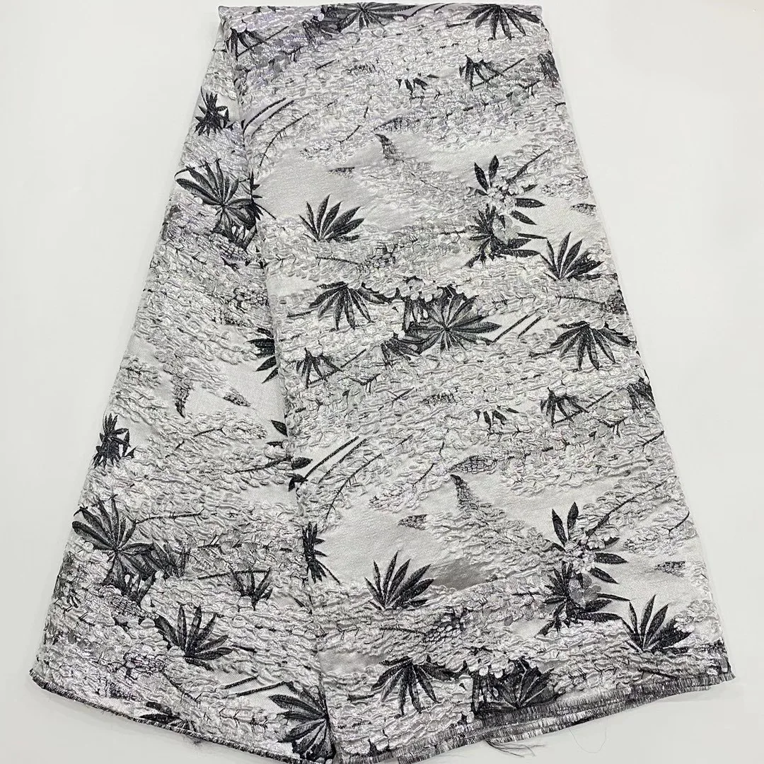 

African Lace Fabric 2021 Brocade Lace Fabric High Quality Nigeria Jacquard Lace Wedding Banquet Dress Material D4227