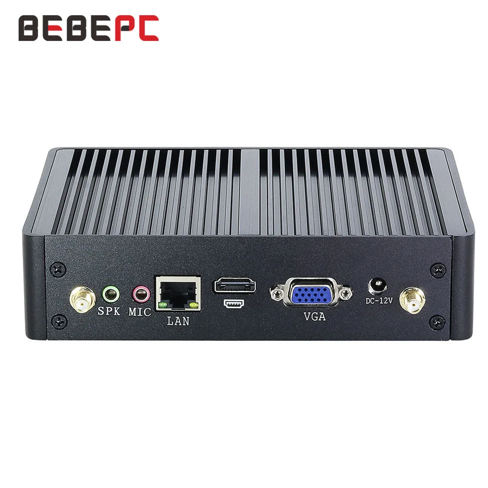 Мини ПК без вентилятора Winoows10 Intel Core i3 4010Y i5 5287U 4200U 8 * USB Wi Fi HDMI VGA мини HTPC DDR3L
