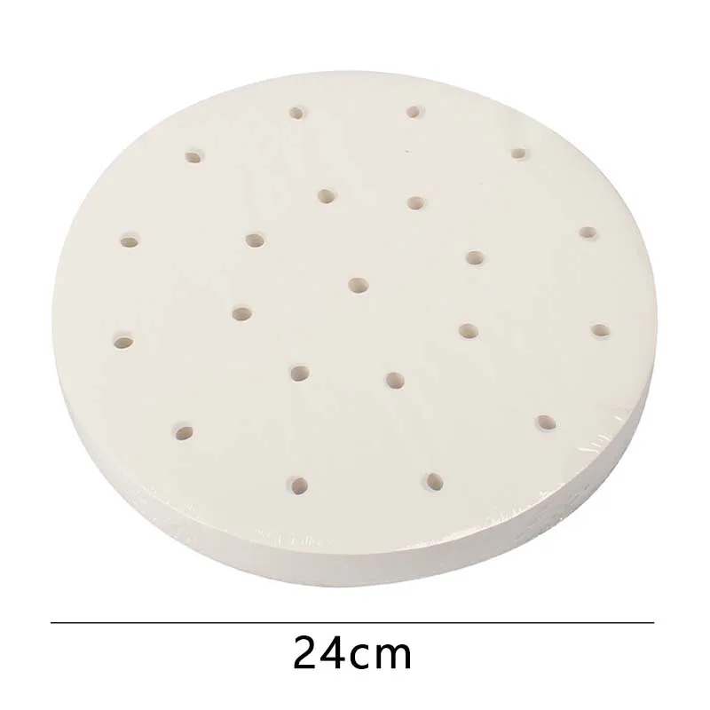 

50pcs White Round Dumplings Mat Steamer Paper Steamer Non Stick Pads Baking Pastry Dim Sum Paper Under Steam Mat Cooking Tools