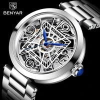 benyar top brand 2021 new mens fashion mechanical watch double sided hollow stainless steel mens waterproof clock reloj hombre