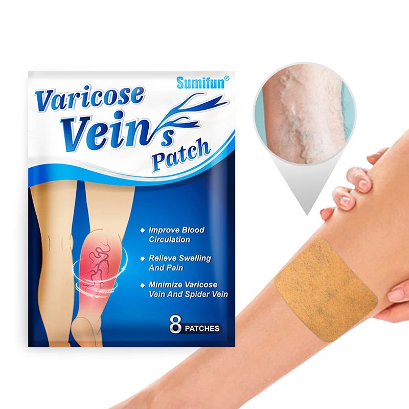 

8Pcs Varicose Veins Medical Patch Vasculitis Phlebitis Spider Patch Varicosity Angiitis Removal Herbal Medical Patch
