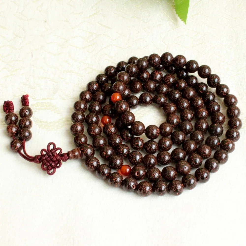 8mm Tibetan Buddhism 108 Red Dot Star &amp Moon Bodhi Seeds Mala Necklace | Украшения и аксессуары