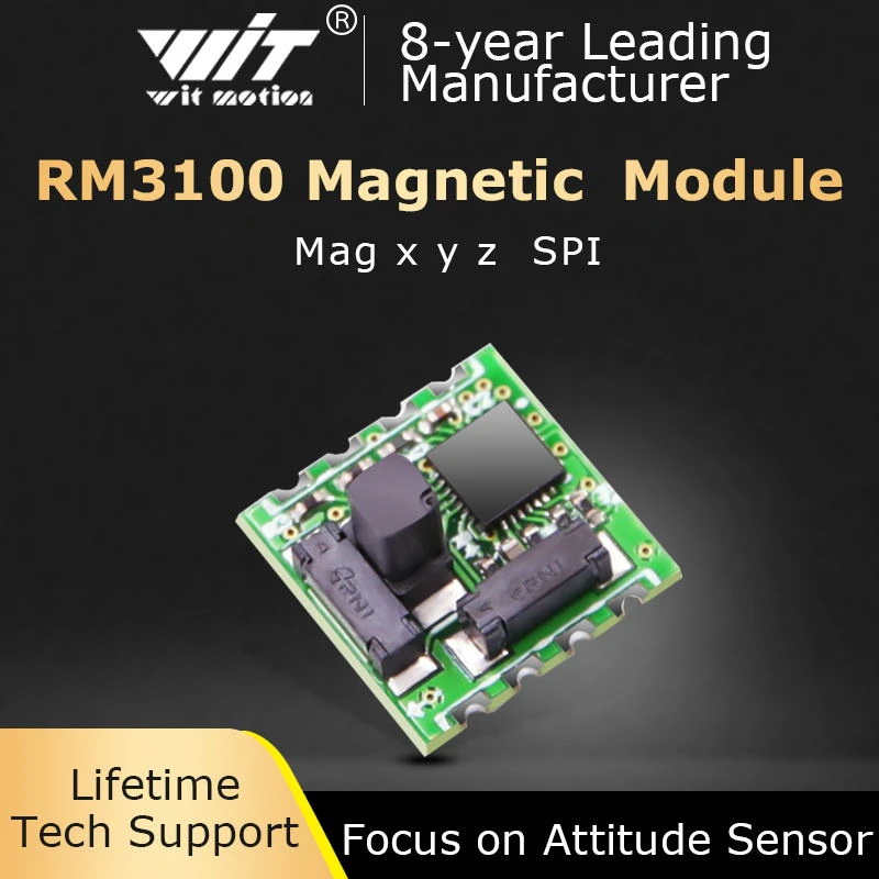 WitMotion RM3100 Serial 3-axis Electronic Compass Military-Grade Geomagnetic Sensor Module PNI Magnetometer Heading Angle | Электроника