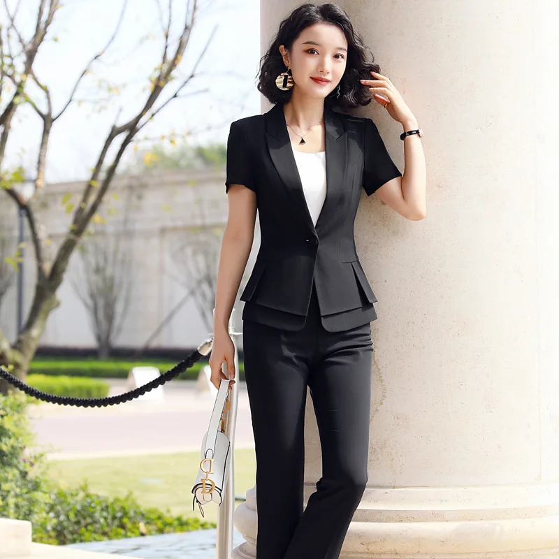 Комплект из двух предметов с коротким рукавом костюм юбкой элегантный оборками