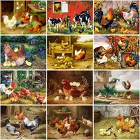 diy 5d diamond painting rooster hen chicken full round diamond embroidery cross stitch mosaic picture of rhinestone home decor