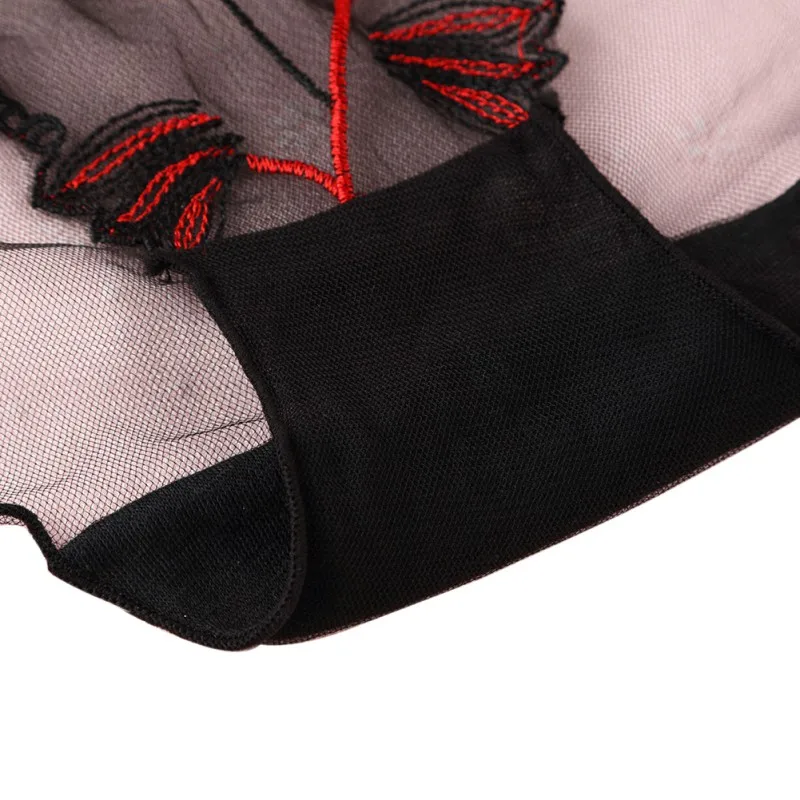 Привлекательные женские Соблазнительные вышитые узкие сетчатые трусики с