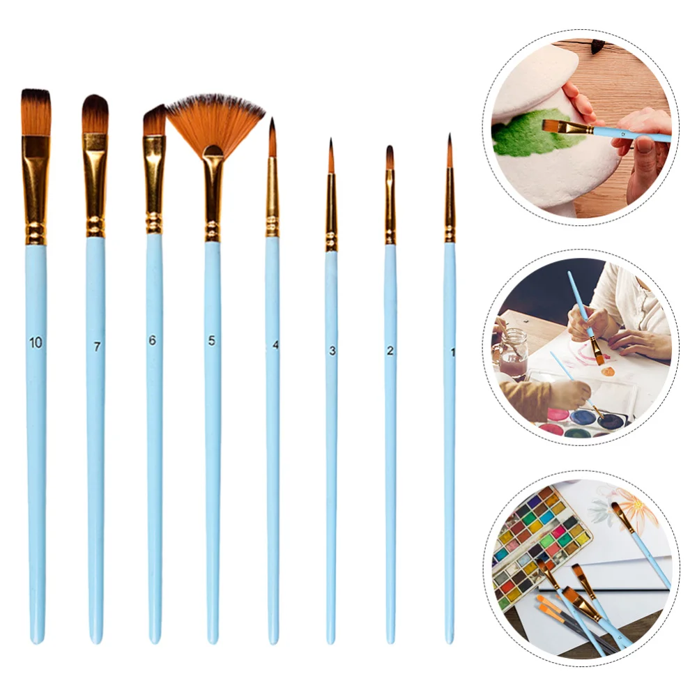 

10pcs Artist Paint Brushes Nylon Paint Brushes for Watercolor Acrylic Painting