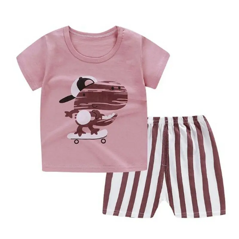 

2020 Baby Boy Clothes Sport Clothing Tracksuit Active Striped Tshirt shorts Toddler