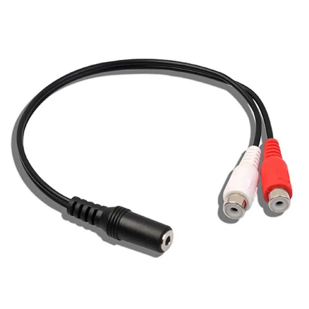

3.5mm Female to 2 RCA Female Stereo Audio Splitter Adapter Cable Plug Y-Cable