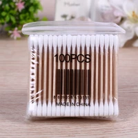 100pcs double head disposable cotton swab micro brushes baby care soft wood sticks swabs ear clean tampons pampons cotonete