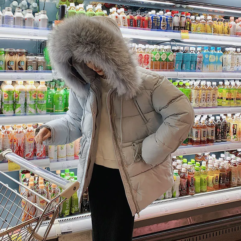 Cotday свободного кроя с затягивающими шнурками куртка капюшоном и меховым Украины