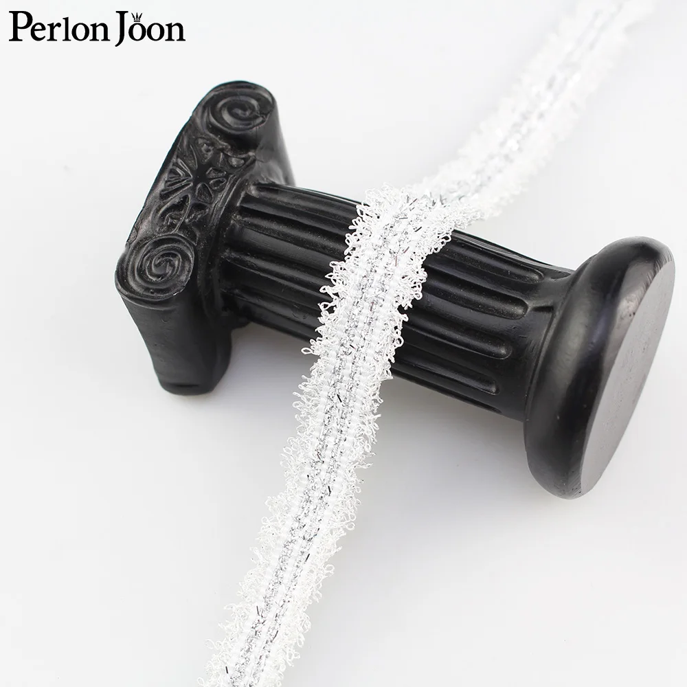 90 ярдов Золотая/серебряная нить смешанные ленты кружева ряд венчиков тканые