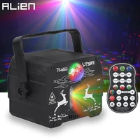 alien 64 patterns mini dj disco red green laser light projector usb rechargeable led party dance wedding xmas sound active lamp