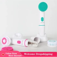 2022 new waterproof rotating face brushes facial cleansing brush remove makeup residues rechargeable facial cleaning devices