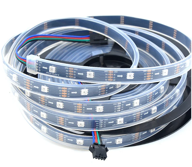 5 в постоянного тока SK9822 APA102 30/36/144 светодиодов/пикселей/м RGB светодиодная