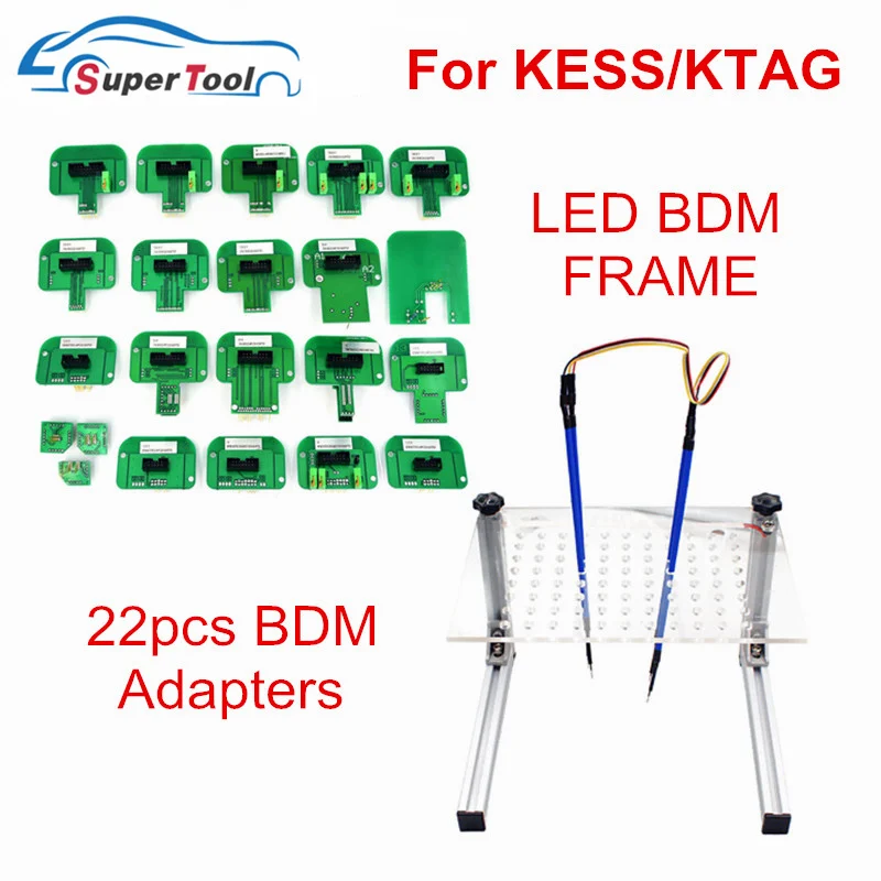 Adapter Frame 22 шт. BDM Адаптеры ЭБУ рампы для KESS KTAG K TAG/BDM100/CMD100/FGTECH KTM BDM зонд адаптер Светодиодный BDM Рамка ЭБУ программист - Цвет: Adapter Frame