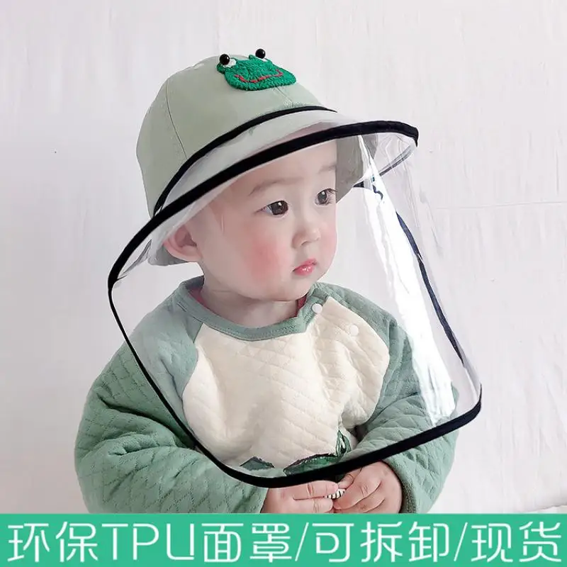 

Kid Unisex Sun Protective Hat Thin for Spring Autumn Anti-Frog Anti-Droplet Fisherman Hat With Removeble Face Shield Bucket Cap