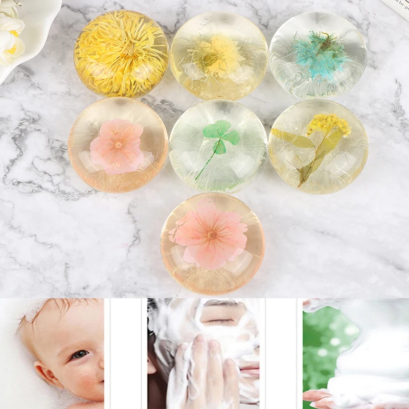 

Аминокислотное цветочное прозрачное мыло, цветочное мыло, креативное мыло ручной работы, очищающее мыло для удаления акне, мыло ручной рабо...