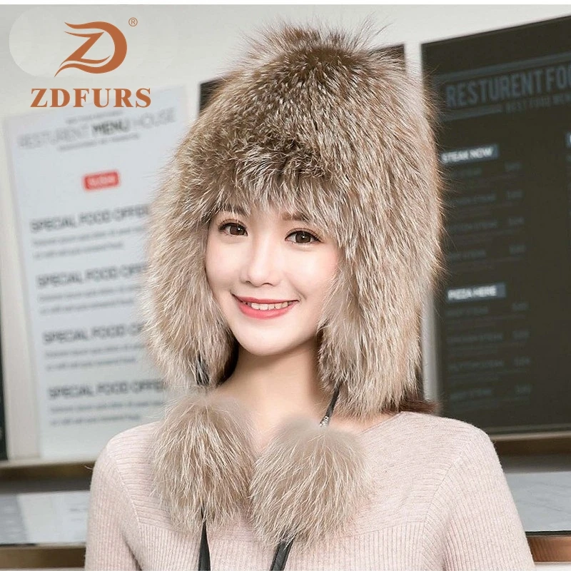 ZDFURS * 2019 женская зимняя шапка из лисьего меха Корейская версия модная утолщенная