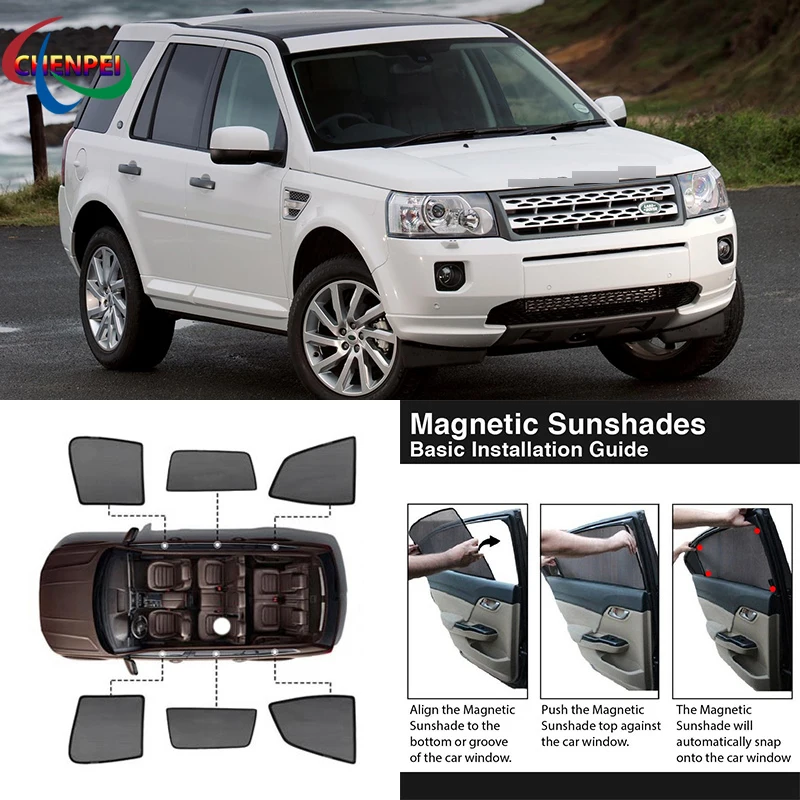 For Land Rover Freelander 2 Car Full Side Windows Magnetic Sun Shade UV Protection Ray Blocking Mesh Visor Car Accessories