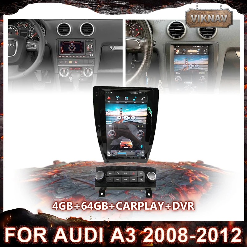 

Магнитола для Audi A3 2008-2012 Android, автомобильный мультимедийный плеер, стерео головное устройство, GPS-навигация, 2din Авторадио, HD экран