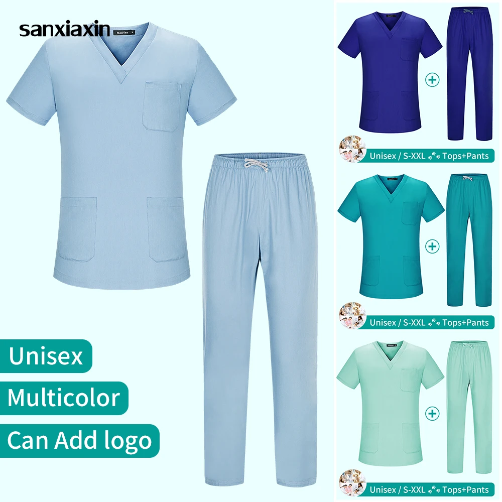 

Scrub Nurse Work Clothes Medical Uniform Women Surgical Suit Lab Dustproof Workwear Hospital Dental Clinic Doctor Scrubs Uniform