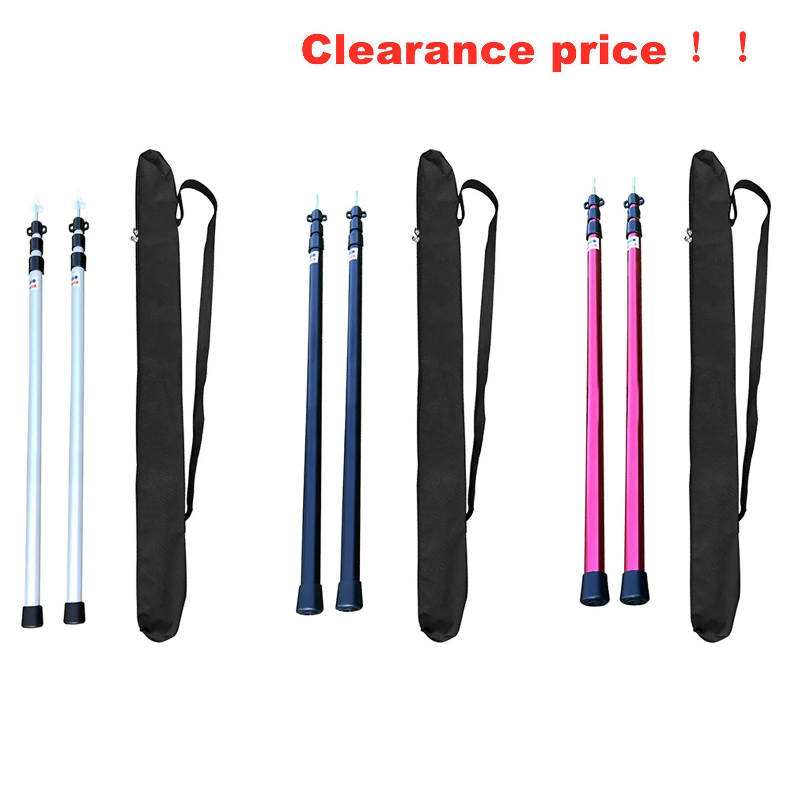 

1 Pair Telescoping Tarp Poles Lightweight Adjustable Aluminum Rods for Tent Awning Outdoor Camping Hiking Portable Tent Pole New