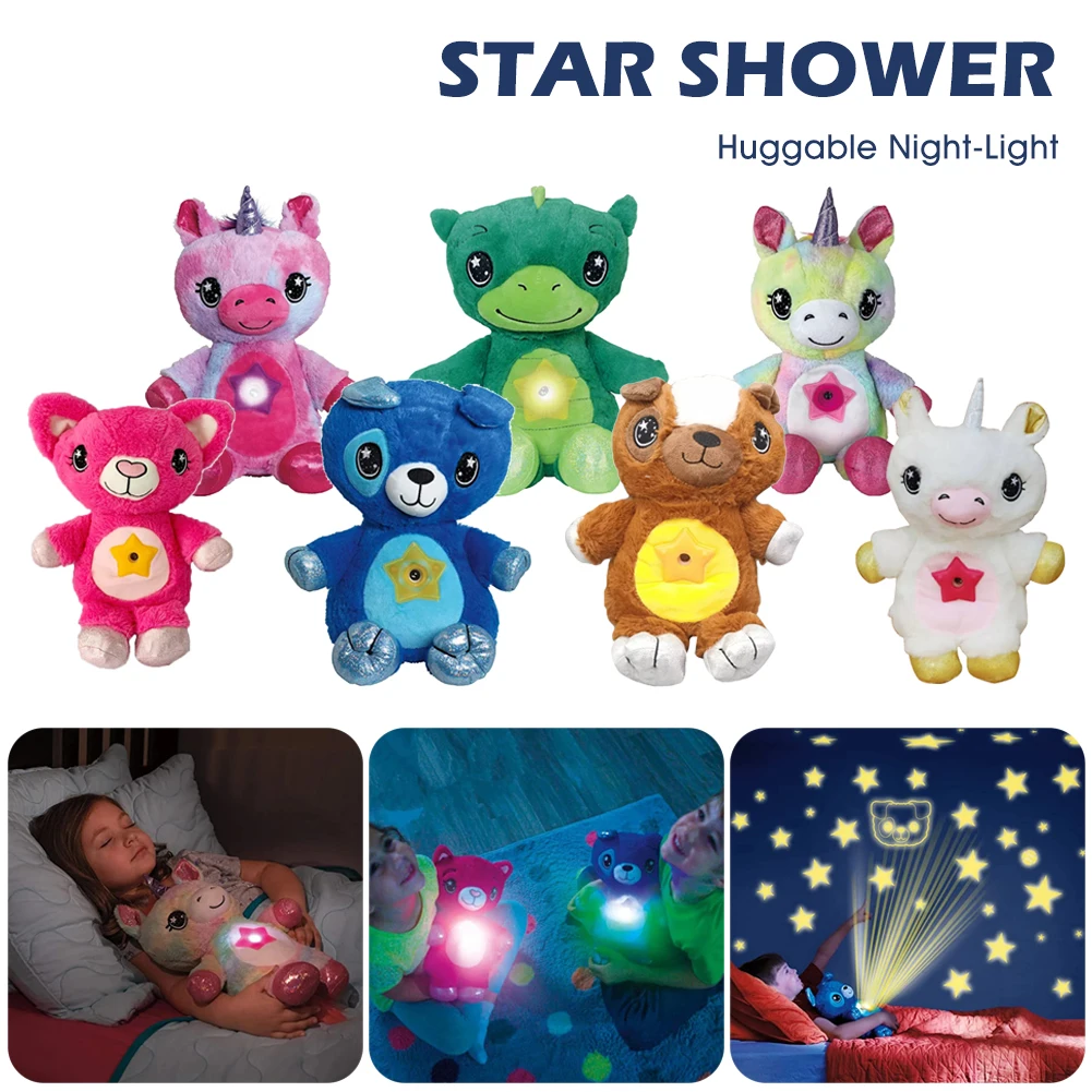 

Star night Projector Plush Night Light Stuffed Animals Cute Cartoon Soother Toys Plush Gift for Birthday Christmas For Kids