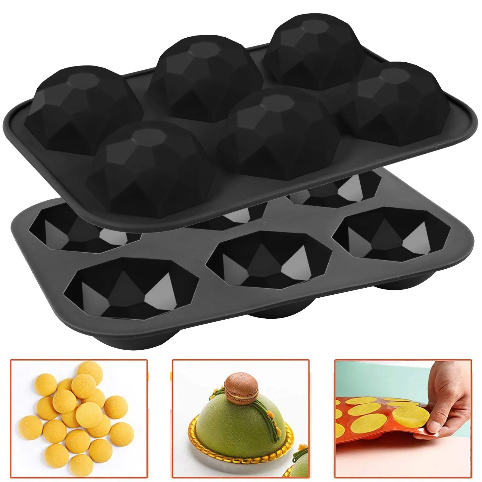 6 отверстий силиконовая форма для выпечки в форме цветка шоколадная бомба пресс