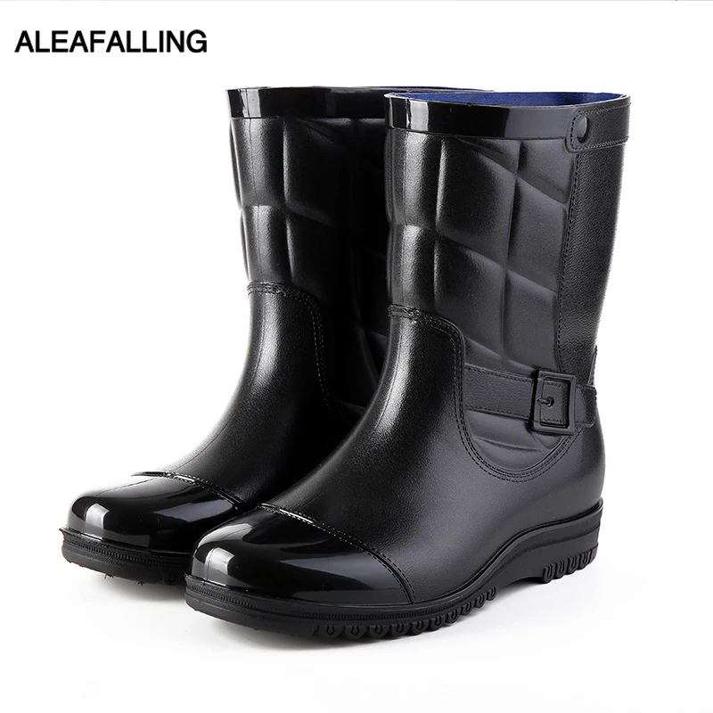 Сапоги Aleafalling мужские водонепроницаемые Классическая Кожаная обувь до середины