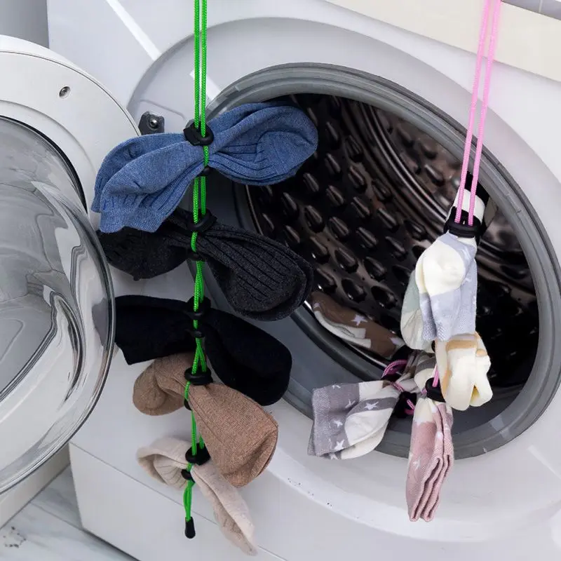 Помощник для стирки вешалки носков Висячие веревки органайзер стирка сушильный